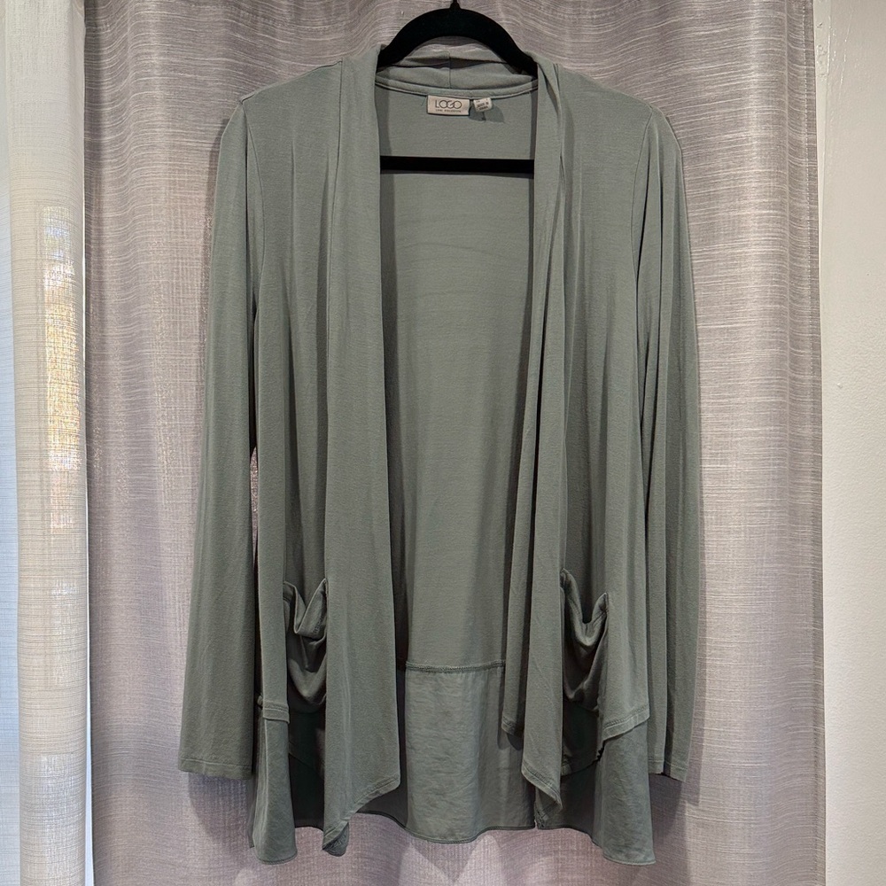 LOGO by Lori Goldstein Sage Green Top - Size Medium